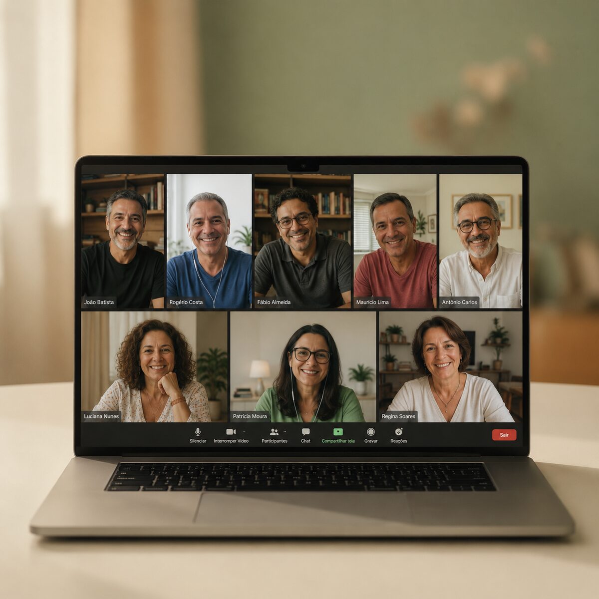 Participantes do Protocolo ZEP em Grupo reunidos numa sessão online ao vivo pelo Zoom
